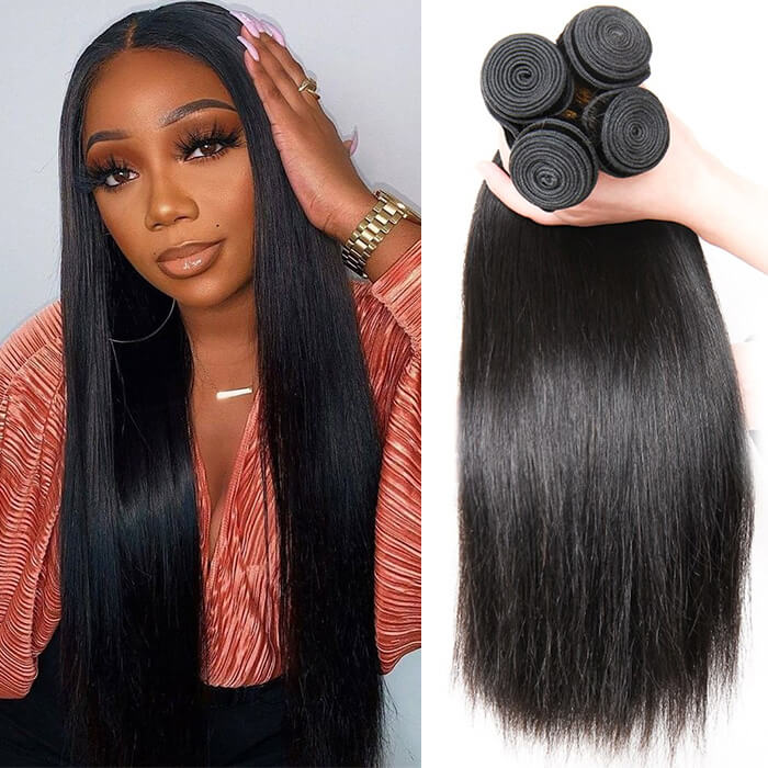 Brazilian Straight Virgin Human Hair Bundles 100 Unprocessed Virgin H