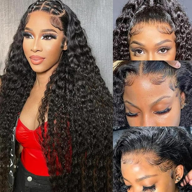 13x6 Full HD Lace Wigs Deep Wave Human Hair Parting Max Wigs Pre Plucked Natural Hairline