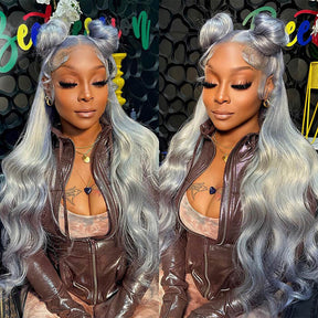 Body Wave Silver Grey Color Wig 13x6 HD Lace Front Wigs For Women