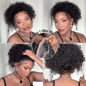 Water Wave Invisi Strap Snug Fit 360 Transparent Lace Frontal Bleached Knots Pre Cut Lace Wig