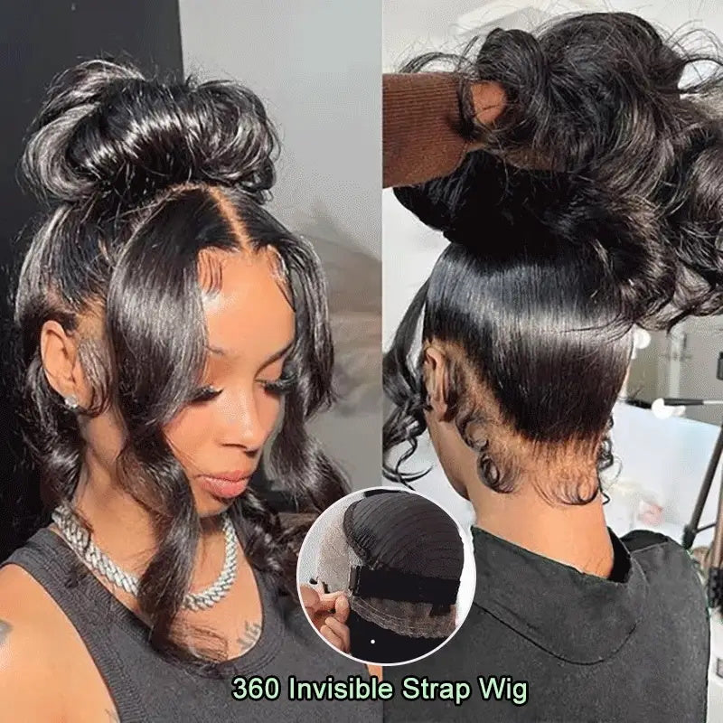 360 Lace Frontal Wig Body Wave Virgin Human Hair Wigs HD Pre-plucked Breathable Lace Wig