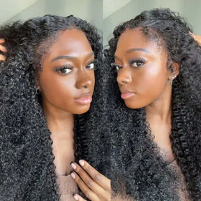 4C Curly Edge 360 Invisible Strap HD Lace Frontal Bleached Knots Pre Cut Lace Wig