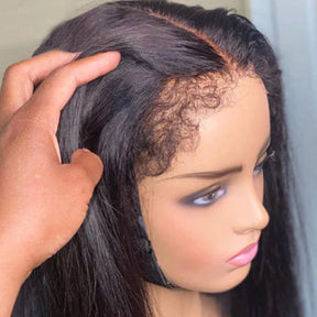 straight 4c edges hd lace front wig