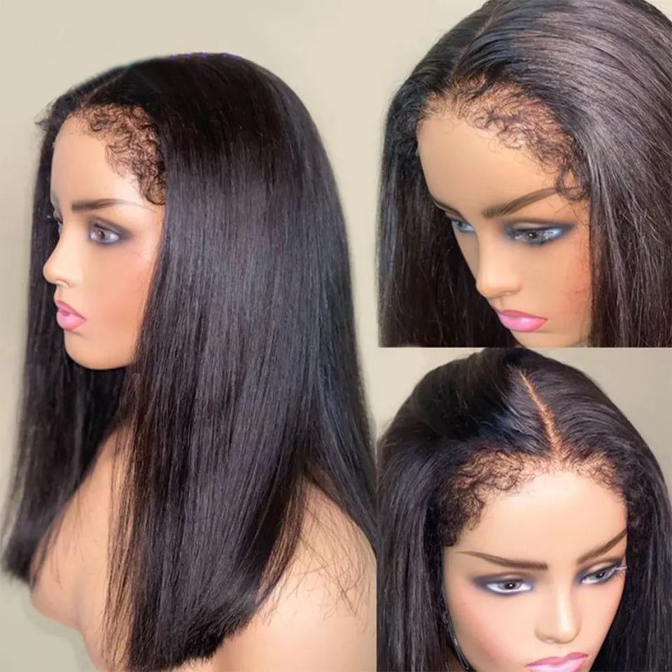 straight 4c edge hd lace wigs