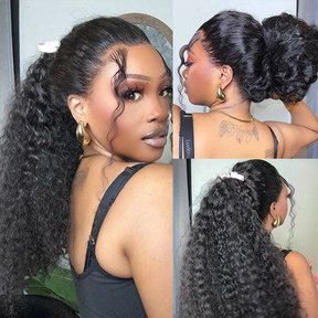 Water Wave Invisi Strap Snug Fit 360 Transparent Lace Frontal Bleached Knots Pre Cut Lace Wig