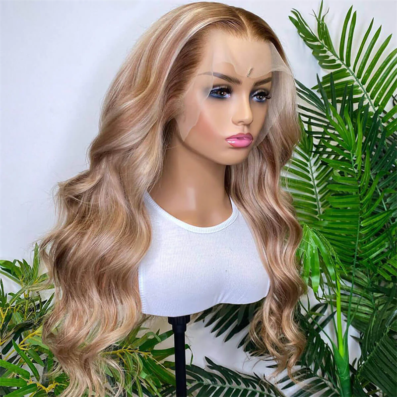 #P18/613 Ash Blonde Highlight Lace Front Wigs Color  Body Wave HD Lace Wigs