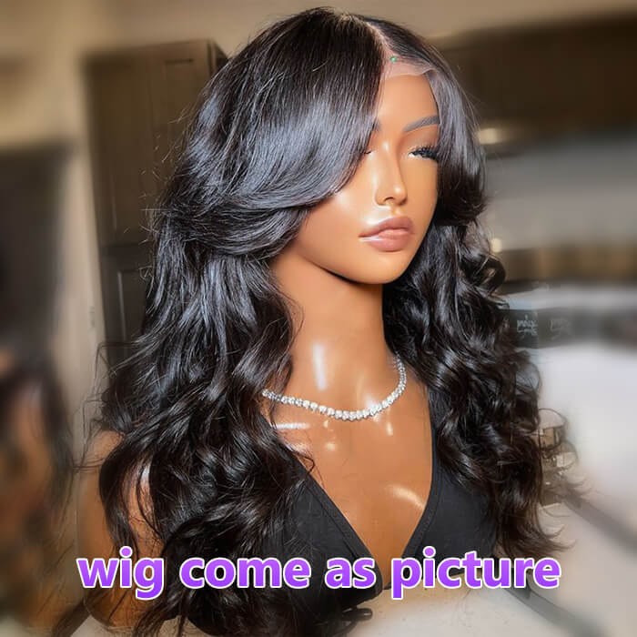 Loose Wave HD Lace Wig With Curtain Bangs