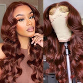 Reddish Brown Glueless 8x5 HD Lace Wigs Body Wave Bye-Bye Knots Wig