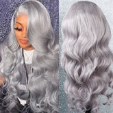 Body Wave Silver Grey Color Wig 13x6 HD Lace Front Wigs For Women