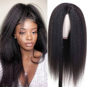 Glueless Jerry Curly V Part Human Hair Wigs Clip and Go Wig Beginner Friendly Protective Style Human Hair Wig