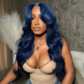 Blue colored wigs