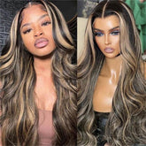 Balayage Highlight 1B/27 Colored Pre Cut Lace Tiny Knots Wig Upgraded 8X5 HD Lace Closure Human Hair Wig