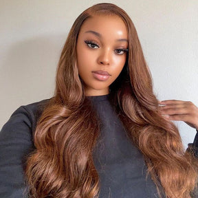 Chocolate Brown Colored Wigs Upgrade Invisible Adjustable Strap Cozy Fit Glueless 360 Lace Wig Bleached Knots Pre Plucked Colored Wigs