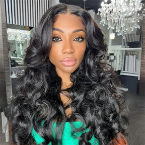 Curtain Bangs 3D Body Wave Wig HD Lace Wigs 220% Density Butterfly Cut