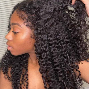 4C Curly Edge 360 HD Lace Frontal Bleached Knots Pre Cut Lace Wig