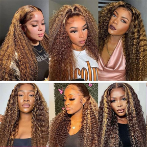deep wave highlight hd lace front wigs