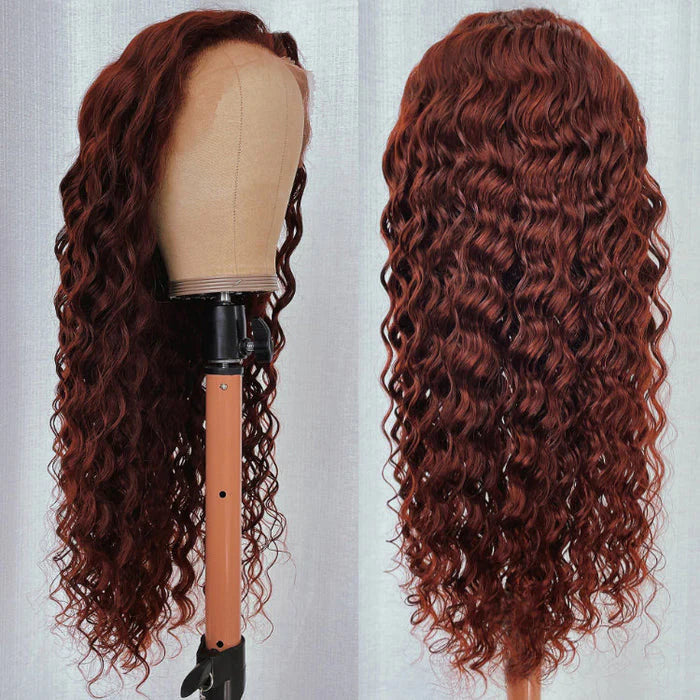 Pre-All Everything Lace Wig Reddish Brown Colored Wigs Pre Cut Pre Bleached HD Lace Wigs Invisible Knots Put On And Go