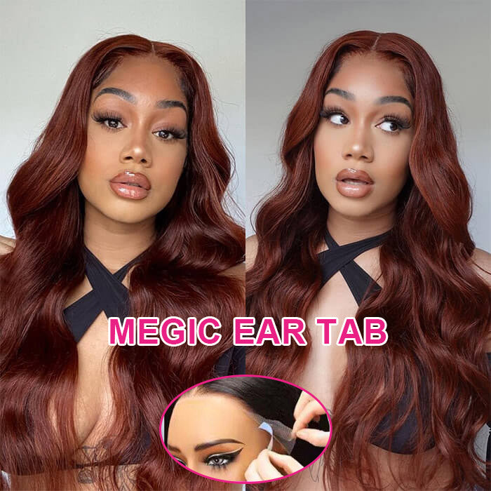 Reddish Brown Glueless 8x5 HD Lace Wigs Body Wave Bye-Bye Knots Wig