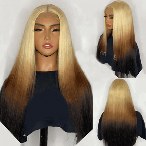 613/4 Brown Color Straight Wigs
