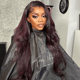 Balayage Purple Highlight Lace Front Wigs