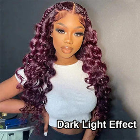 Dark Purple Colored 13x4 Lace Front Wig