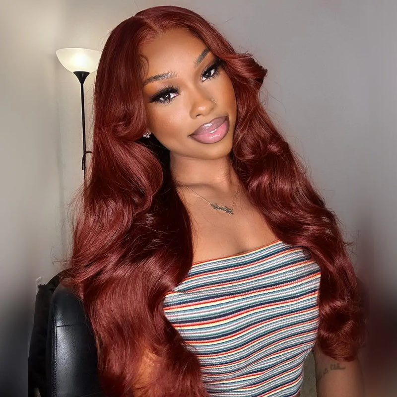 Curtain Bangs 3D Body Wave Wig HD Lace Wigs 220% Density Butterfly Cut