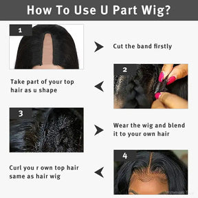 Body Wave U Part Wig Human Hair Glueless Wig For Women