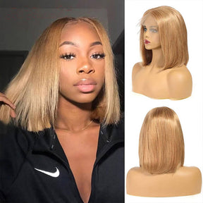 Colored Human Hair Bob Wigs 13*4 HD Lace Front Wigs Straight Hair