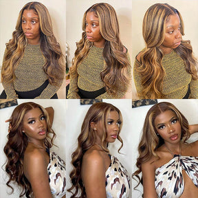#P4/27 Highlight Body Wave Lace Front Wigs For Women 13x4 HD Lace Human Hair Wigs-Pizazz Hair