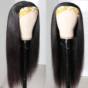 Affordable Headband Wig Straight Human Hair Beginner Friendly