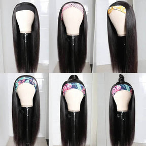 Affordable Headband Wig Straight Human Hair Beginner Friendly