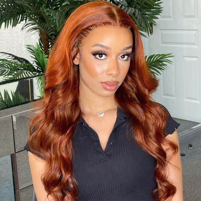 Ginger Color 13X6 HD Lace Front Wigs Body Wave Human Hair Wigs