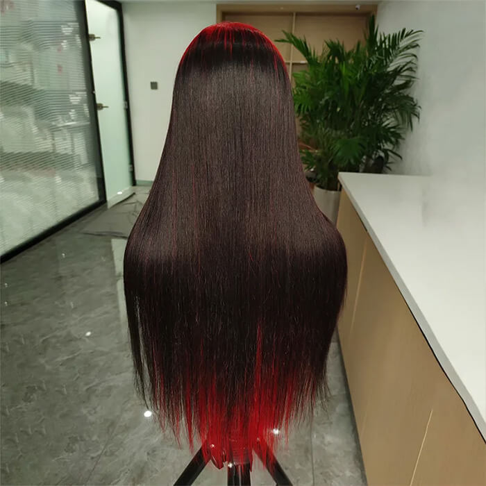 Demon Red & Black Two Tones 13*4 HD Lace Human Hair Wigs