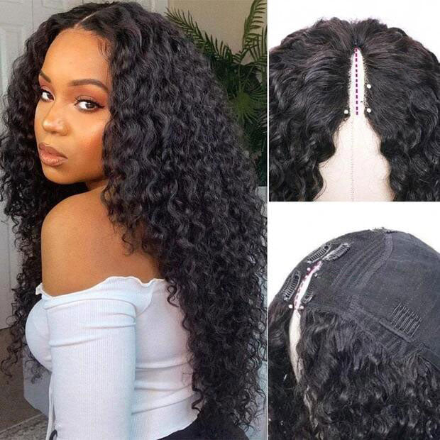 Affordable V Part Curly Wig Popular Human Hair Wigs Easy Install Wig