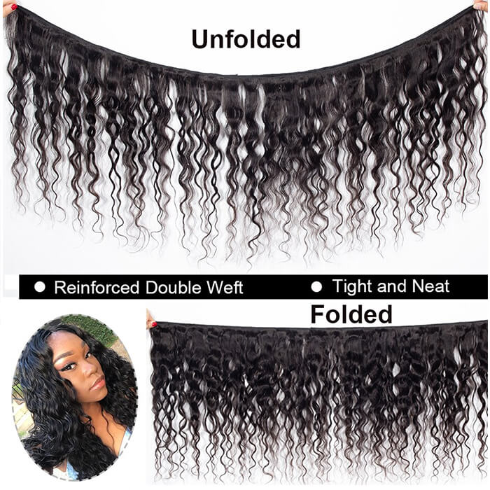 Brazilian Water Wave Human Hair 3/4 Bundles with 4x4 Swiss Lace Closure
