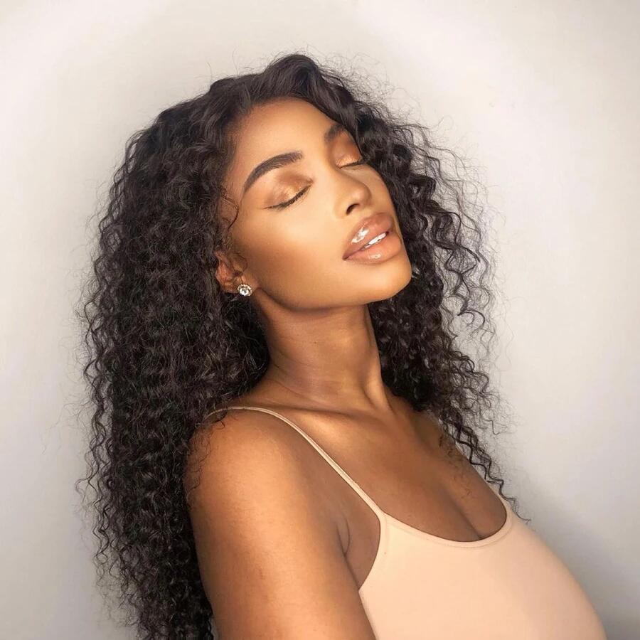 Glueless U Part Human Hair Wigs Quick & Easy Affordable Curly Wig