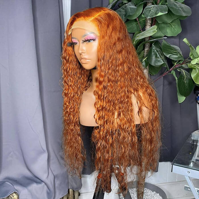 Orange Ginger Brown Lace Front Wigs Human Hair Pre Plucked 150% Density  Wigs for Black Women Human Hair Body Wave Human Hair Lace Front Wigs(18  Inch,Orange Ging…