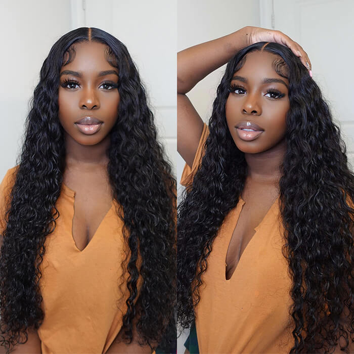 Tiny Knots Water Wave 13x4/13x6 Frontal Wig With Baby Hair High Quality Human Hair Wigs | Real HD Lace