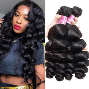 Loose Wave Virgin Hair Weave 3/4 Bundles Deals Unprocessed Human Hair Extensions