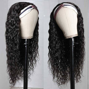 Water Wave Human Hair Headband Wigs 100% Virgin Hair Beginner