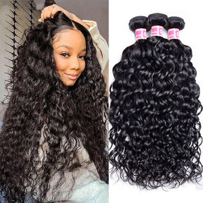 Brazilian Water Wave 3/4 Bundles Deals 100% Unprocessed Virgin Human Hair Weave