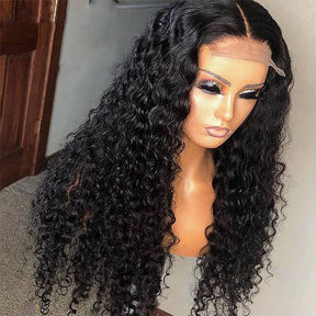 Deep Wave 4*4 HD Transparent Lace Closure Wigs Affordable Human Hair Wigs