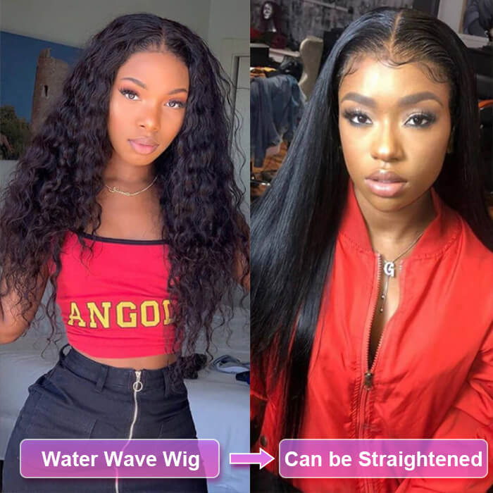 Water Wave HD Invisible Lace Front Human Hair Wigs with Natural Looking Hairline