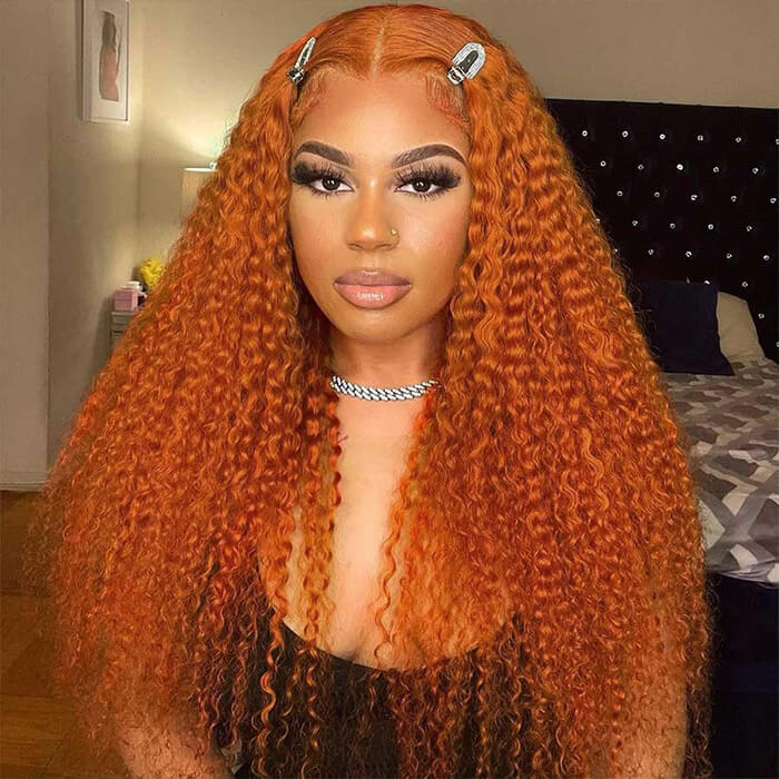 Ginger Lace Front Wigs Human Hair 13x4 HD Lace Wig with Pre-plucked Hairline