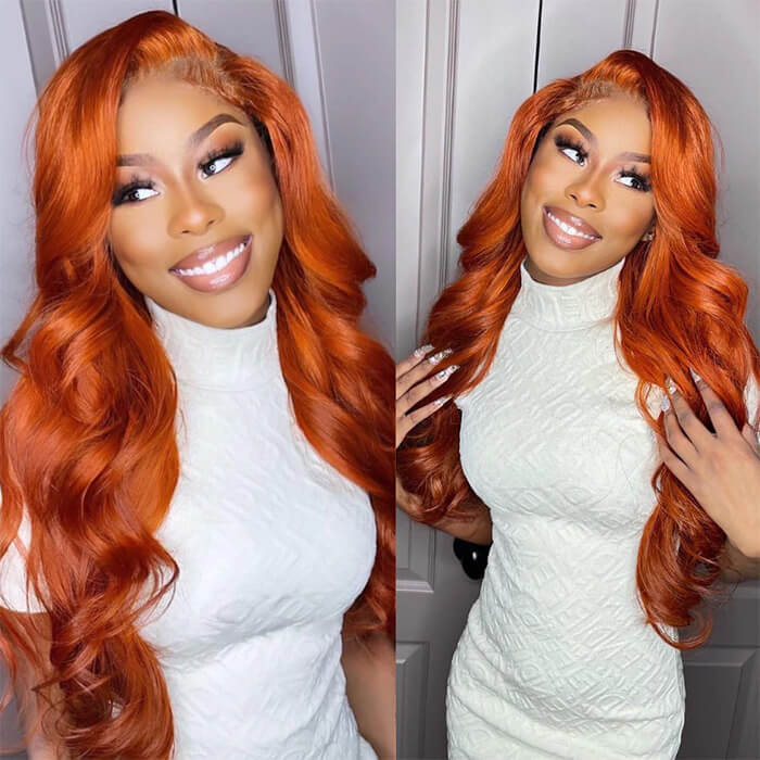 Ginger Lace Front Wigs Human Hair 13x4 HD Lace Wig with Pre-plucked Hairline