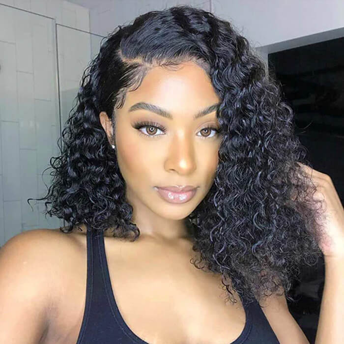 Deep Wave Short Bob Wig HD Lace Front Wigs 100% Human Hair Bob Wigs for Women-Pizazz Hair