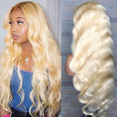 Honey Blonde 613 Color Body Wave Lace Front Human Hair Wigs Preplucked Baby hair