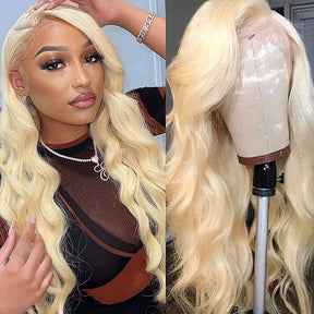 Honey Blonde 613 Color Body Wave Lace Front Human Hair Wigs Preplucked Baby hair