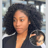 4C Hairline Wear Go & Glueless Kinky Curly 13x4 HD Lace Front Bob Wig With Curly Edges Baby Hair