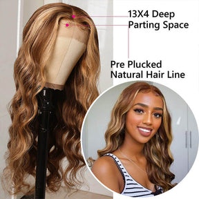 #P4/27 Highlight Body Wave Lace Front Wigs For Women 13x4 HD Lace Human Hair Wigs-Pizazz Hair